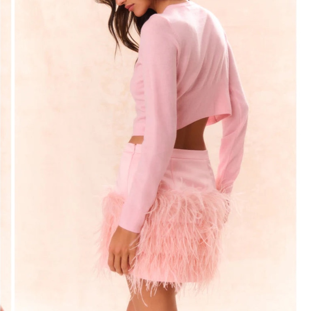 LoveShackFancy feather miniskirt. 6